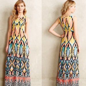 Anthropologie Floreat Dahlia Maxi Embroidered Dress